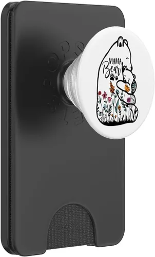 Vista 7 de Mama Bear Wildflower Vintage Retro PopSockets PopGrip intercambiable PopGrip