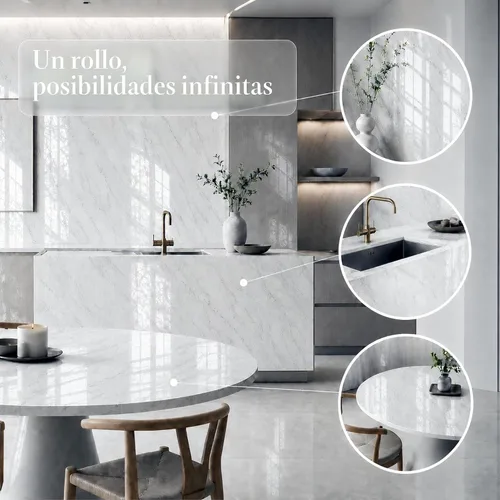 Vista 7 de Papel de contacto de mármol Very Berry Sticker (Blanco, 15.7" x 78", 1 paquete) Envoltura de encimera despegar y pegar, vinilo impermeable, amigable
