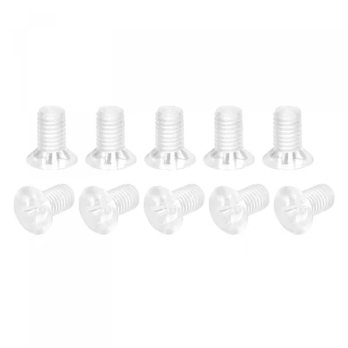Vista 6 de uxcell Tornillos plásticos de la máquina Phillips de M4 x 19.7 ft m, pernos de máquina de cabeza plana de la PC transparentes 25pcs