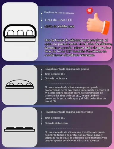 Vista 6 de Tira de luces LED RGB+IC de 50 pies para exteriores, impermeable, IP67, varios colores, luces LED inteligentes Bluetooth, control de aplicación