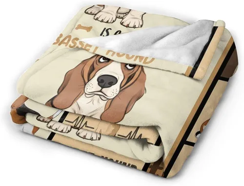 Vista 5 de Manta de Bassset, manta de felpa suave de forro polar para perros, ropa de cama de animales y perros, regalos acogedores para mujeres, niñas, niños