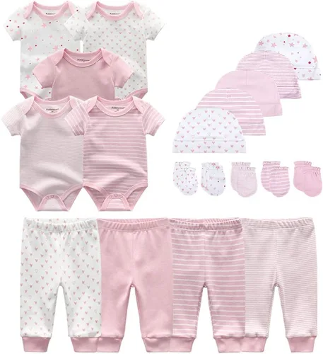 Vista 20 de Kiddiezoom Conjunto unisex de ropa esencial para bebé, juego de regalo, 19 piezas para bebé recién nacido azul (Blue1)