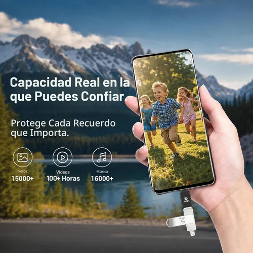 Vista 5 de True Capacity 256 GB MFi certificado iPhone Photo Stick, unidad flash 3