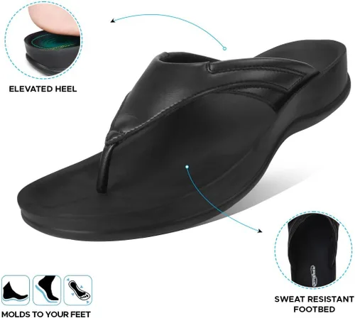 Vista 4 de AEROTHOTIC - Sandalias de verano con soporte de arco, ortopédicas, con tiras, cómodas, con almohadilla suave, antideslizantes, con poste