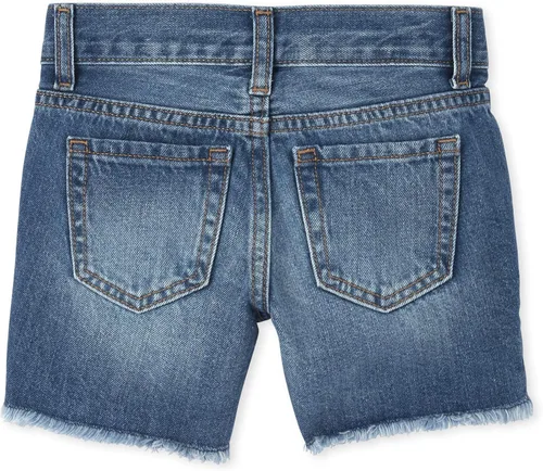 Vista 2 de The Children's Place 2 Pack Girls Distressed Denim Midi Shorts 2-Pack