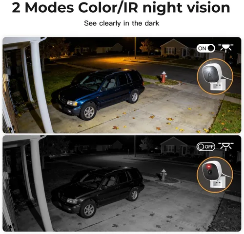 Vista 8 de Cámaras 2K para seguridad del hogar, interior/exterior para monitoreo de bebés/ancianos/mascotas con aplicación de teléfono, Plug & Play, visión