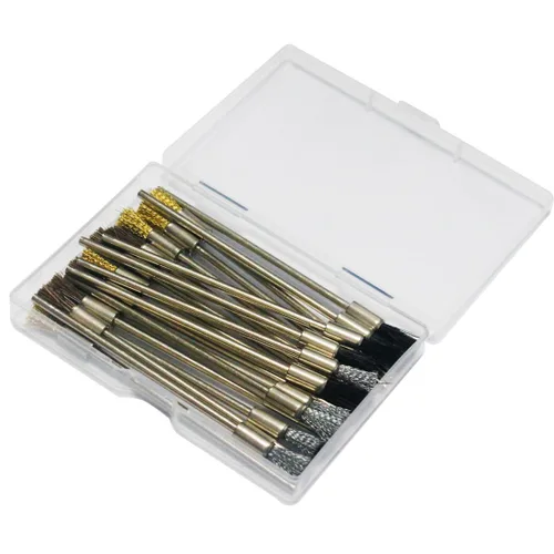 Vista 7 de Juego de 20 pinceles de extremo extendido, 3.937 in, extra largo, con forma de bolígrafo de 1/8 pulgadas, brocha de alambre para herramientas