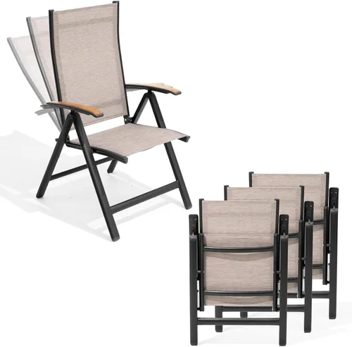 Vista 11 de Crestlive Products Juego de 2 sillas plegables para patio, sillas Negro
