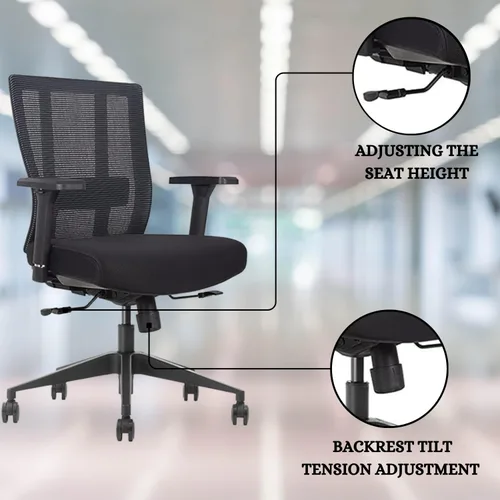 Vista 4 de Bitchair - Silla ergonómica de malla para sala de conferencias, silla de escritorio para computadora con brazos ajustables en altura, silla