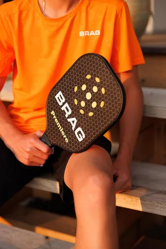 Vista 7 de Juego de 2 palas de pickleball, 2 bolas, 2 gafas de seguridad y una funda de transporte palas de fibra de carbono