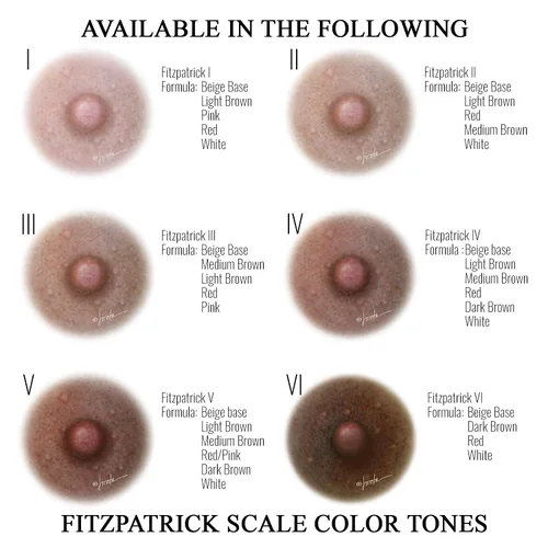 Vista 5 de Tatuajes temporales para cáncer de mama para mujeres, 5 pares, tatuaje temporal de areola, tatuaje temporal posmastectomía, solución de pezón