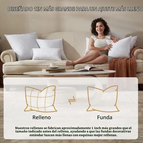 Vista 3 de Juego de 2 rellenos de almohada lumbar de plumas de 12 x 20 pulgadas, relleno de almohada decorativa para fundas, ajuste más completo con soporte