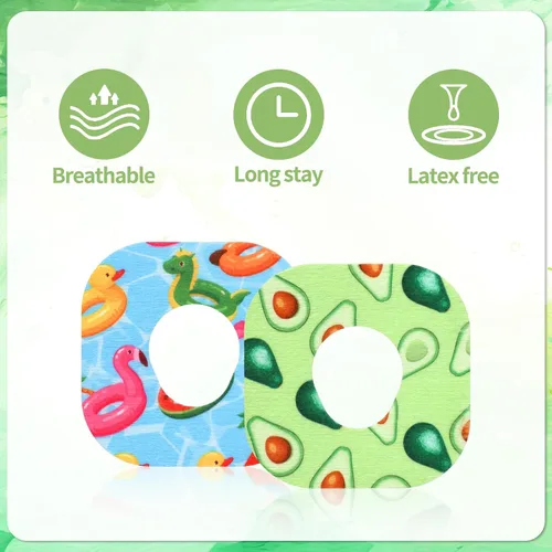 Vista 4 de 24 parches adhesivos para Dexcom G7, impermeables, resistentes al sudor, con sensor de verano, cubierta transpirable para CGM, cinta de sobreparches