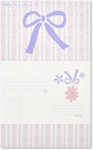 Vista 2 de iscream Pack of 8 Fold-over Ready to Send Note Cards - Blossoms and Bows
