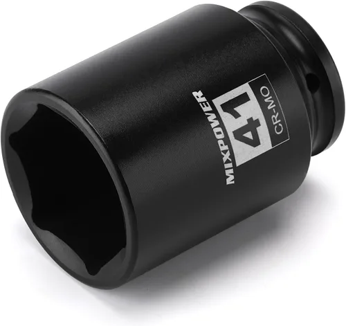 Vista 7 de Zócalo de impacto poco profundo de 1/2", CR-MO, 1-1/4", 6 puntos, diseño de esquina de radio, tuerca de eje de grado de impacto para fácil extracción