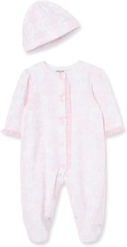 Vista 7 de Little Me Baby Girls 100% Cotton Footie and Cap Set, Preemie to 12 Months Conejitos para bebés