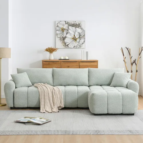 Vista 3 de [VIDEO] 110" Modular Sectional Sofa, L Shape with Extra-large Seat, Pull-l