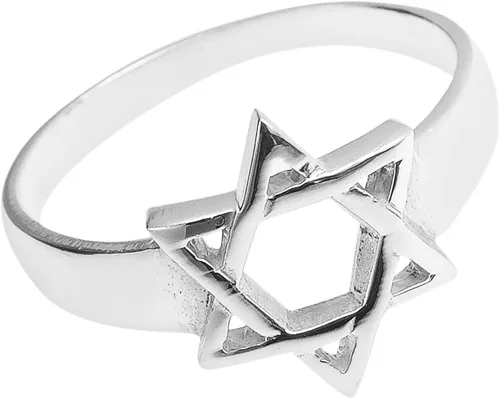 Vista 2 de AeraVida Simple Star of David - Anillo de plata de ley 925