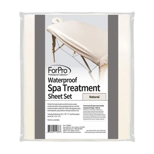 Vista 2 de ForPro Professional Collection Funda impermeable para mesa de masaje, juego de sábanas protectoras de tratamiento de spa para mesas de masaje
