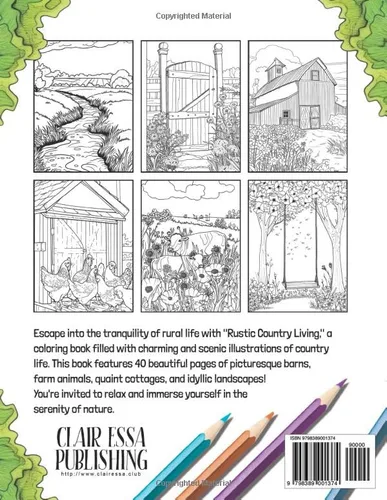 Vista 2 de Rustic Country Living A Coloring Book of Charming Rural Scenes