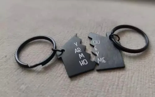 Vista 4 de Llavero para parejas, 2 unidades, con texto en inglés "You Are My Home" para parejas, novia, novio, amigo, regalo