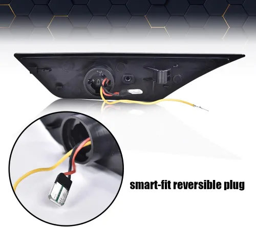 Vista 3 de PIT66 Luces LED laterales de señalización Switchback compatible con Honda Civic 2016 2017 2018 2019 2021, lente ahumada, 33850TBAA02 33850TBAA01