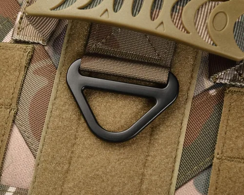 Vista 5 de Arnés táctico para perro con asa, chaleco Molle de entrenamiento militar con hebillas de metal y paneles de bucle, correa elástica para perro
