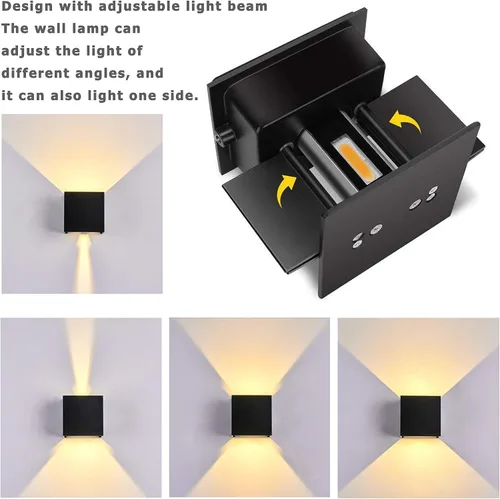 Vista 4 de Lámpara de pared LED impermeable de aluminio, luz impermeable para exteriores, 20 W, 100-277 V, 2800K-3000K (no regulable), luz de pared