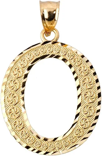 Vista 9 de Colgante personalizado de oro amarillo de 10 quilates con letras iniciales A-Z