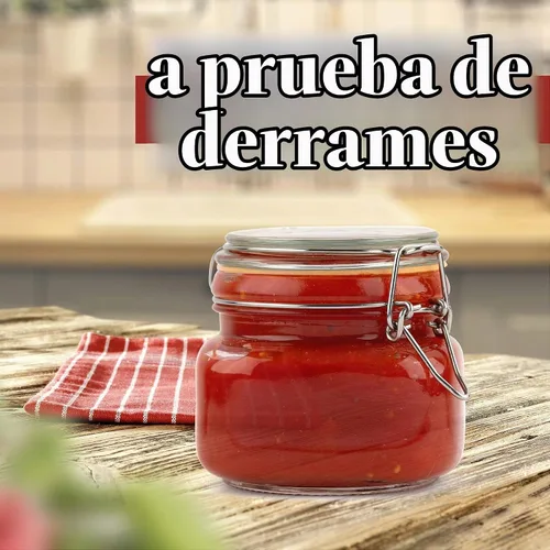 Vista 5 de Tarro de vidrio con tapa hermética 16 oz