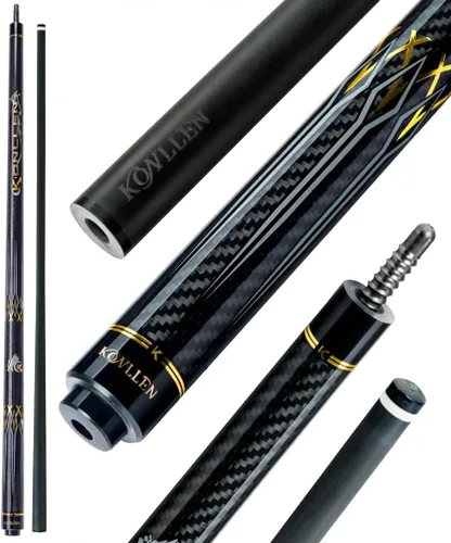 Vista 12 de KONLLEN Carbon Fiber Pool Cue Low Deflection Pro Taper Billiard Cue 001 1.0 KL-08 Azul