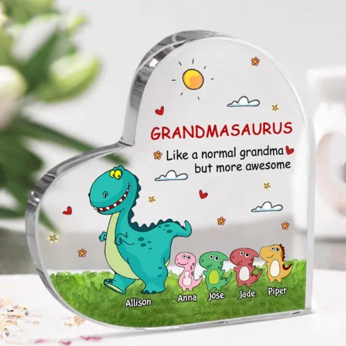 Vista 5 de Placa acrílica personalizada con forma de corazón para nietos en tu corazón, regalo para abuela, abuela, mamá, cumpleaños, día de la madre, Navidad