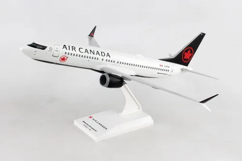 Vista 2 de Sky Marks Air Canada 737 Max8 1/130 - Avión coleccionable de plástico moldeado por inyección para niños a partir de 14 años