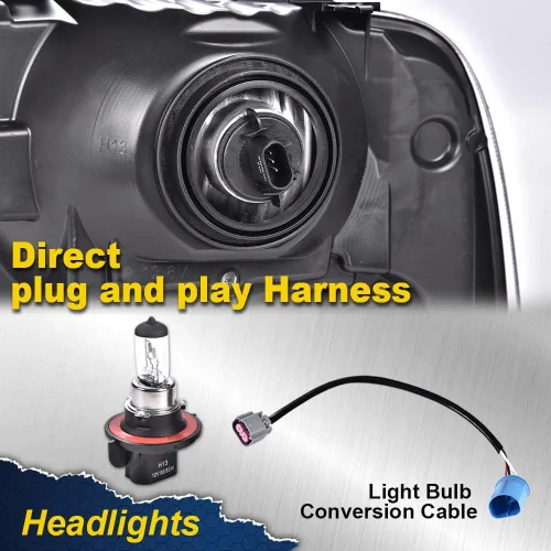 Vista 6 de CHEDA Conjunto de faros, compatible con Ford F250 F350 F450 F550 Super Duty 1999 2001 2002 2003 2004