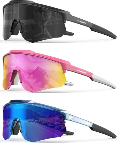 Vista 19 de Lentes de sol deportivos polarizados para hombres y mujeres, lentes UV400 de una sola pieza, para béisbol, correr, ciclismo, pesca