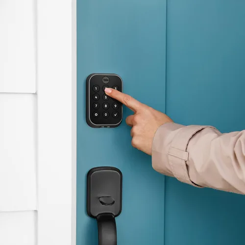 Vista 4 de Yale Assure Lock 2, Cerradura de Pestillo de Puerta de Entrada sin Llave Negro Gamuza con Teclado Electrónico con Pantalla Táctil para Entrada
