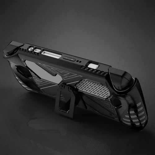 Vista 2 de ENCASED Juego de accesorios para Asus ROG Ally - Funda de mano con bolsa de transporte rígida y protector de pantalla de vidrio templado (negro)