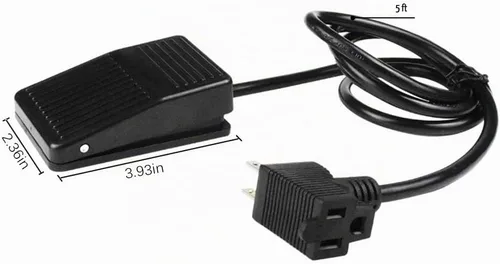 Vista 2 de Interruptor de pie, controlador de pedal accionado por pie, interruptor de alimentación, control de máquina de carpintería, cable de 5 pies