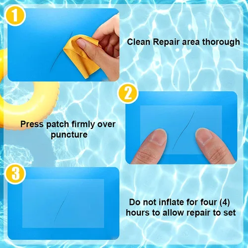 Vista 3 de HERCHR Kit de reparación de parches de piscina de vinilo autoadhesivo de 30 piezas, parches de piscina para kit de piscina inflable, kit