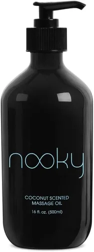 Vista 5 de Aceite de masaje de coco Nooky con aceite de coco fraccionado para masajear 16 onzas Hydrating Non-Greasy Body Oil with Fractionated Coconut Oil