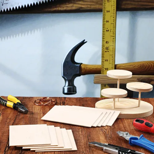 Vista 6 de Namalu 10 paquete de hojas de madera de balsa de 6 x 4 x 0,08 pulgadas - 2 mm de espesor, tabla de madera sin acabar para manualidades, casa