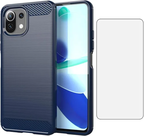 Vista 9 de Asuwish Funda compatible con Xiaomi Mi 11 Lite 4G/5G y protector de pantalla de vidrio templado, accesorios de celda, cubierta protectora de cuerpo