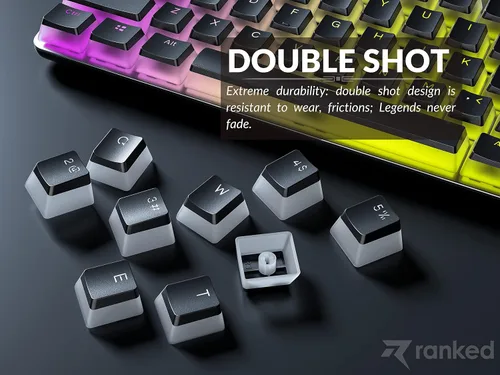 Vista 3 de Ranked Teclas Pudding PBT 112 Juego de teclas de doble disparo translúcidas ANSI EE. UU. e ISO Perfil OEM para teclado mecánico RGB de juego