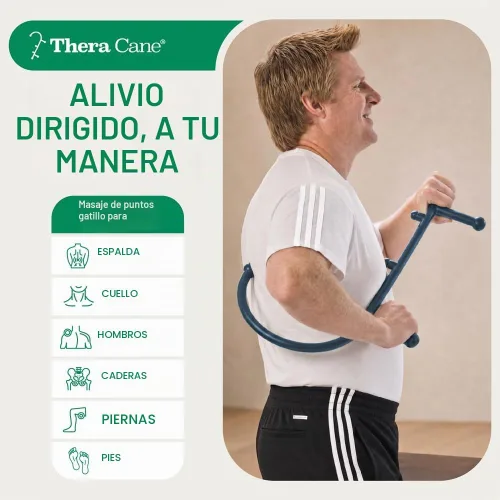 Vista 2 de Thera Cane Masajeador (azul), fabricado con orgullo en los Estados Unidos desde 1988