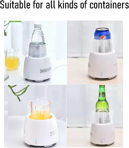 Vista 7 de Mini refrigerador portátil eléctrico de verano enfriador de bebidas hervidor de agua de bebida instantánea taza de enfriamiento rápido instantáneo