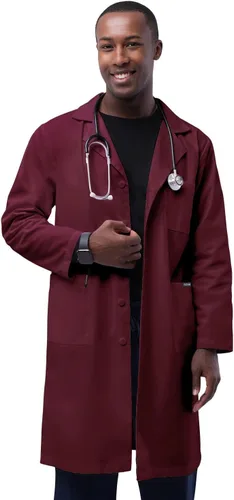 Vista 9 de Adar - Abrigos de laboratorio unisex universales, abrigo de laboratorio clásico de 39 pulgadas Negro
