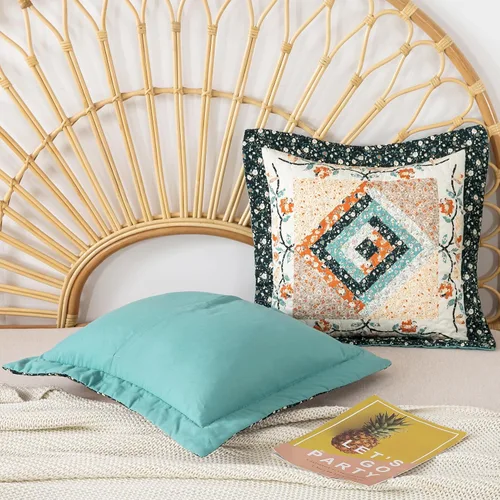 Vista 4 de BEDIFANY 2 fundas de almohada florales con relleno de algodón, fundas de cojín decorativas neutrales para sofá, dormitorio, sala de estar