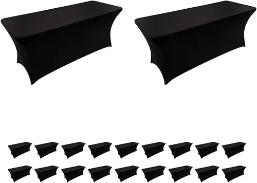 Vista 65 de LZY Cubierta de Mesa Elástica Ajustable de Spandex para Mesa Plegable de 6 pies, 4 pies o 8 pies, Mantel de Cóctel Rectangular, Perfecto para Champn