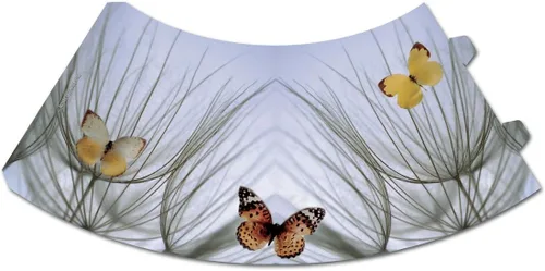 Vista 4 de Royal Designs Vellum Tea Light - Pantalla de cristal de vino, diseño de mariposa naranja, juego de 6