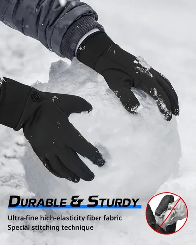 Vista 5 de ATERCEL Winter Gloves Men Women, Waterproof Cold Weather Gloves for Women Men, Touchscreen Gloves for Running, Driving, Cycling, Skiing, Skating